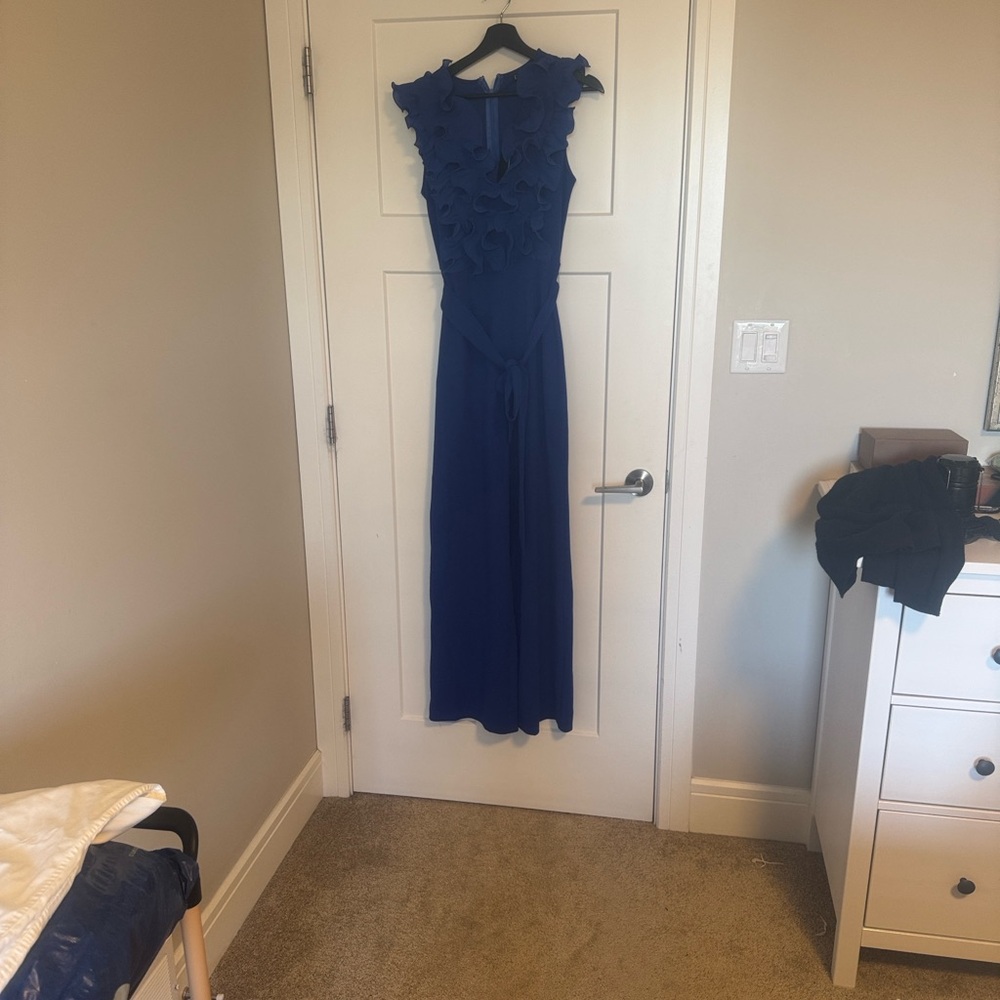 Chic Navy Ruffled Jumpsuit